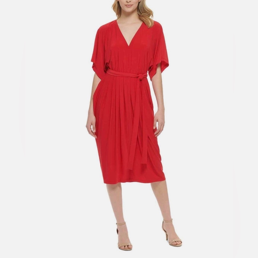 Tommy Hilfiger Women's Red V-Neck
Fit & Flare Jersey Dress - 18 NWT